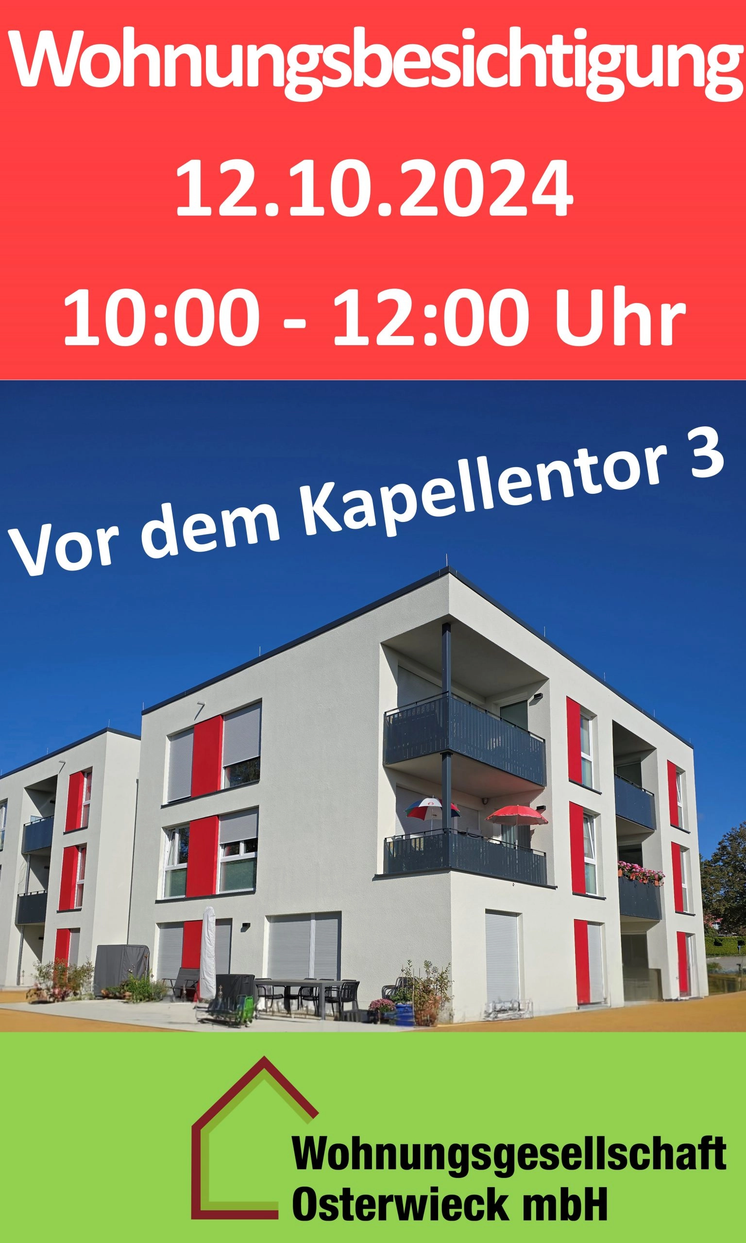 Offene Wohnungsbesichtigung am 12.10.2024